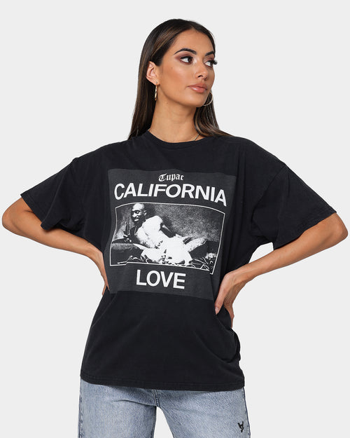 Tupac California Love Short Sleeve T-Shirt Washed Black