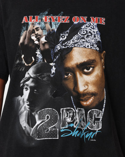 TUPAC All Eyes On Me Vintage T-Shirt Washed Black