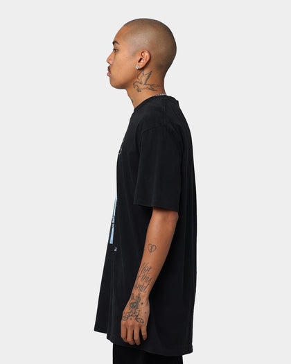 Tupac Blue Photo Short Sleeve T-Shirt Washed Black