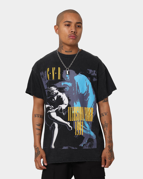 Guns N Roses Illusion Tour 1991 T-Shirt Washed Black