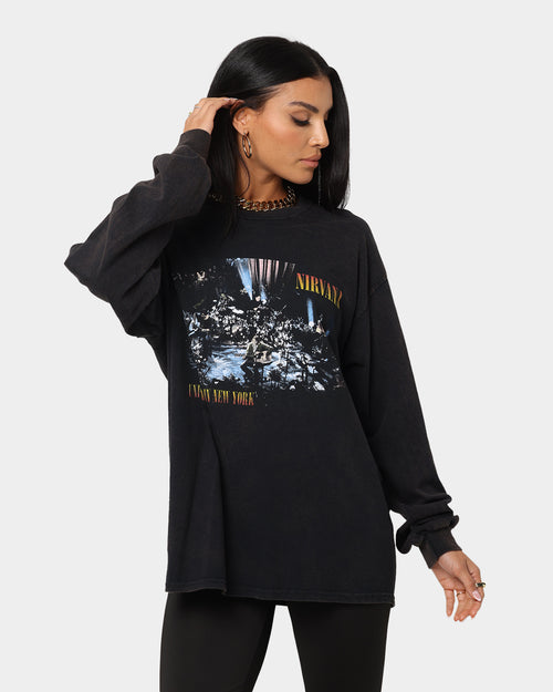 Nirvana Unplugged Long Sleeve T-Shirt Black Wash