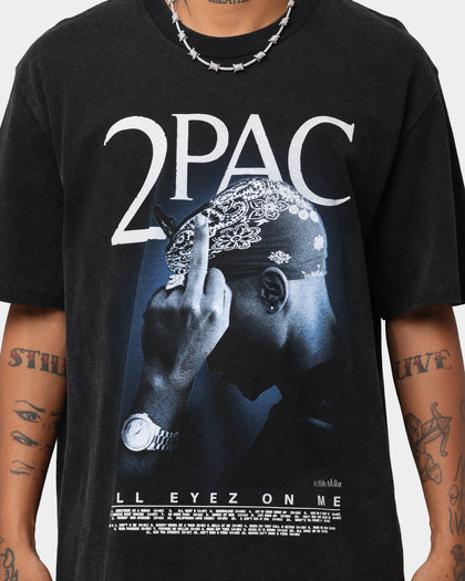 Tupac All Eyez Finger T-Shirt Washed Black