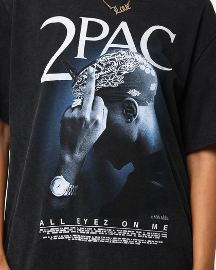 Tupac All Eyez Finger T-Shirt Washed Black