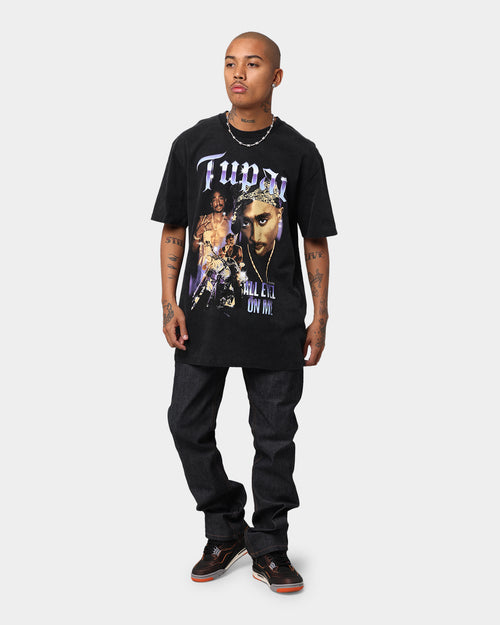 Tupac All Eyez Motorbike Vintage T-Shirt Washed Black