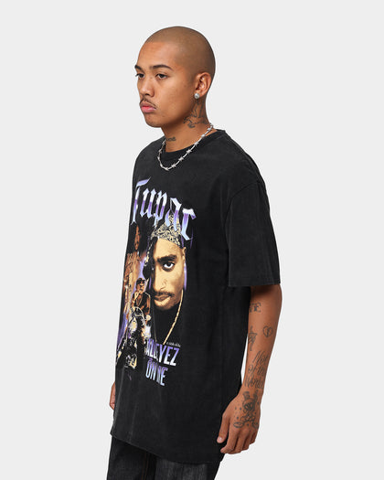 Tupac All Eyez Motorbike Vintage T-Shirt Washed Black