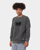 Wu Wear Merch Embroidered Logo Crewneck Black Wash