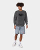 Wu Wear Merch Embroidered Logo Crewneck Black Wash