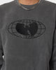 Wu Wear Merch Embroidered Logo Crewneck Black Wash