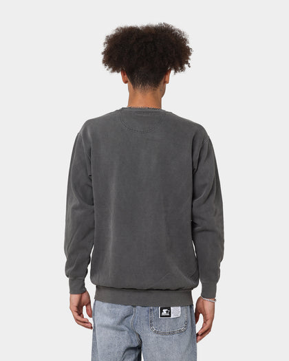 Wu Wear Merch Embroidered Logo Crewneck Black Wash