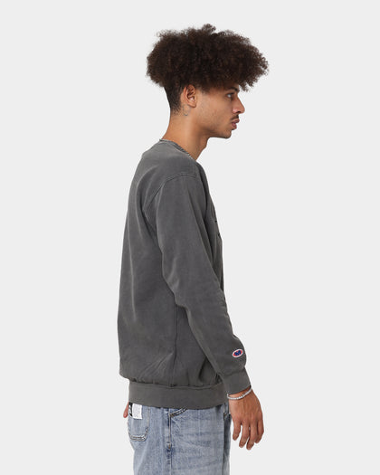 Wu Wear Merch Embroidered Logo Crewneck Black Wash