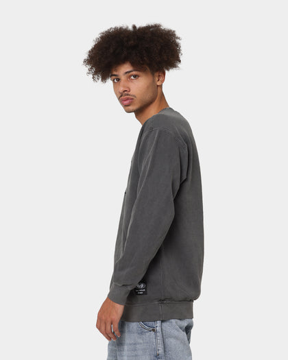 Wu Wear Merch Embroidered Logo Crewneck Black Wash