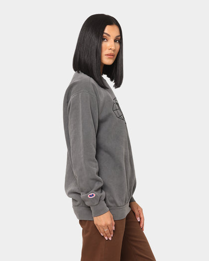 Wu Wear Merch Embroidered Logo Crewneck Black Wash