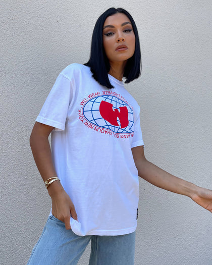 Wu Wear Merch Globe T-Shirt White