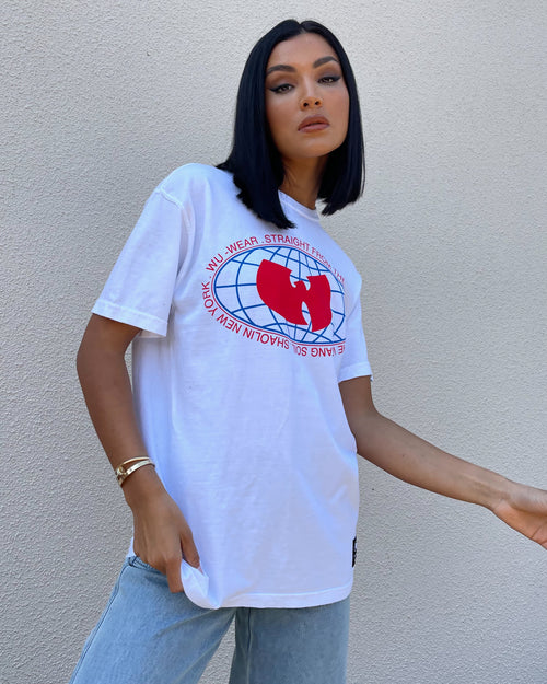 Wu Wear Merch Globe T-Shirt White