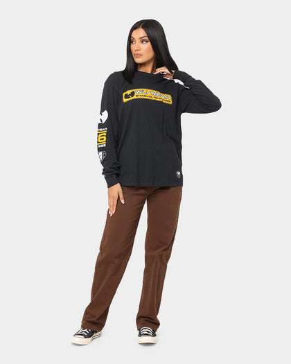Wu Wear Merch Multi Logo Long Sleeve T-Shirt Black Wash