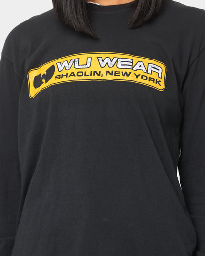 Wu Wear Merch Multi Logo Long Sleeve T-Shirt Black Wash