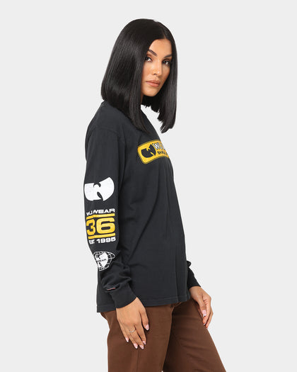 Wu Wear Merch Multi Logo Long Sleeve T-Shirt Black Wash