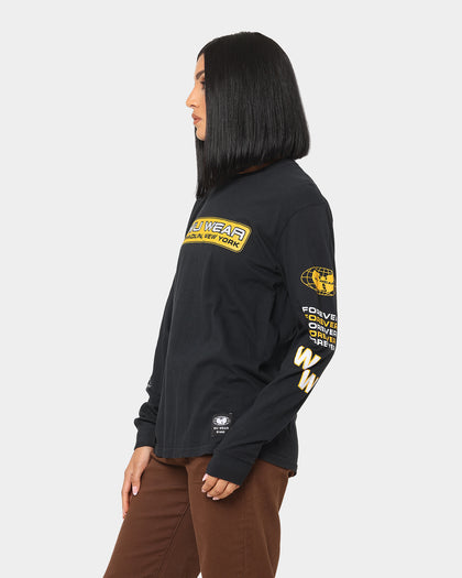Wu Wear Merch Multi Logo Long Sleeve T-Shirt Black Wash
