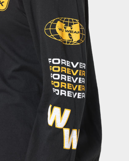 Wu Wear Merch Multi Logo Long Sleeve T-Shirt Black Wash