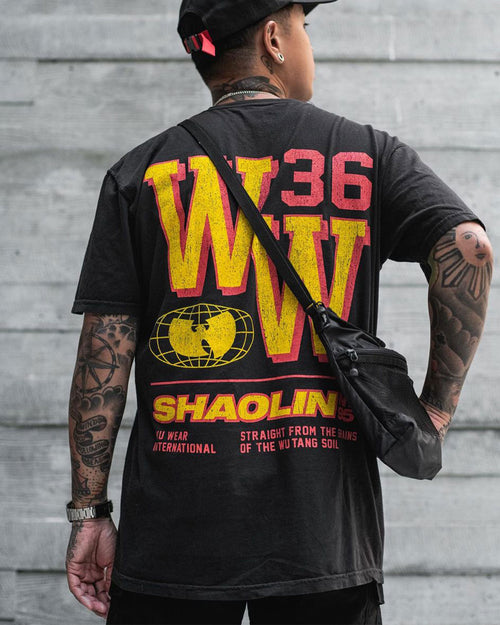 Wu Wear Merch Shaolin Vintage T-Shirt Black Wash