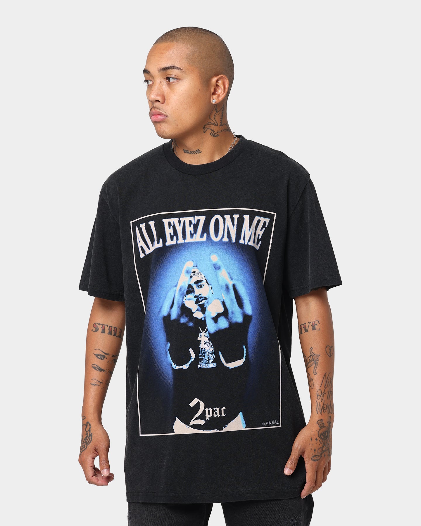 Tupac All Eyez On Me Vintage T-Shirt Washed Black | Culture