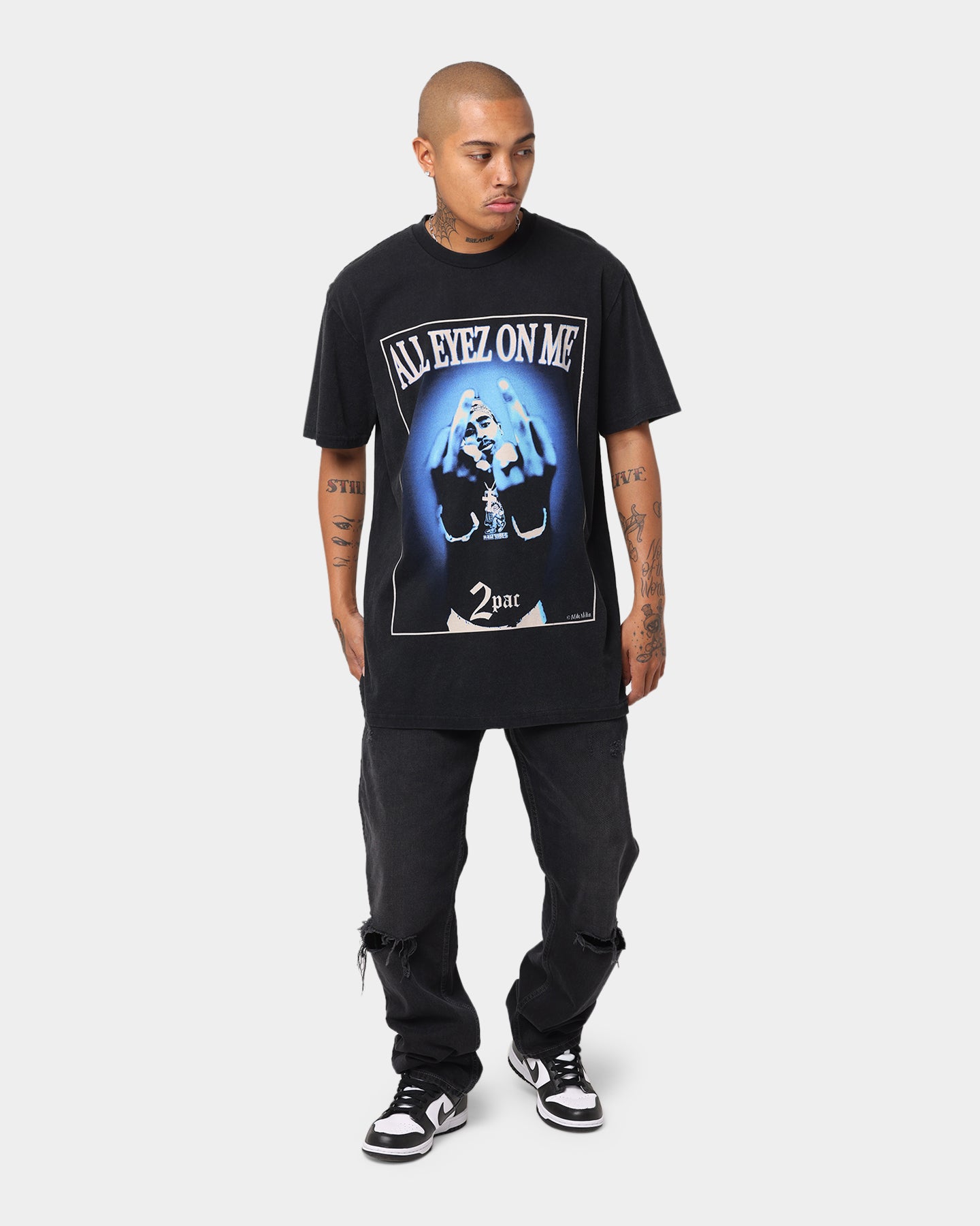 Tupac All Eyez On Me Vintage T-Shirt Washed Black | Culture Kings US