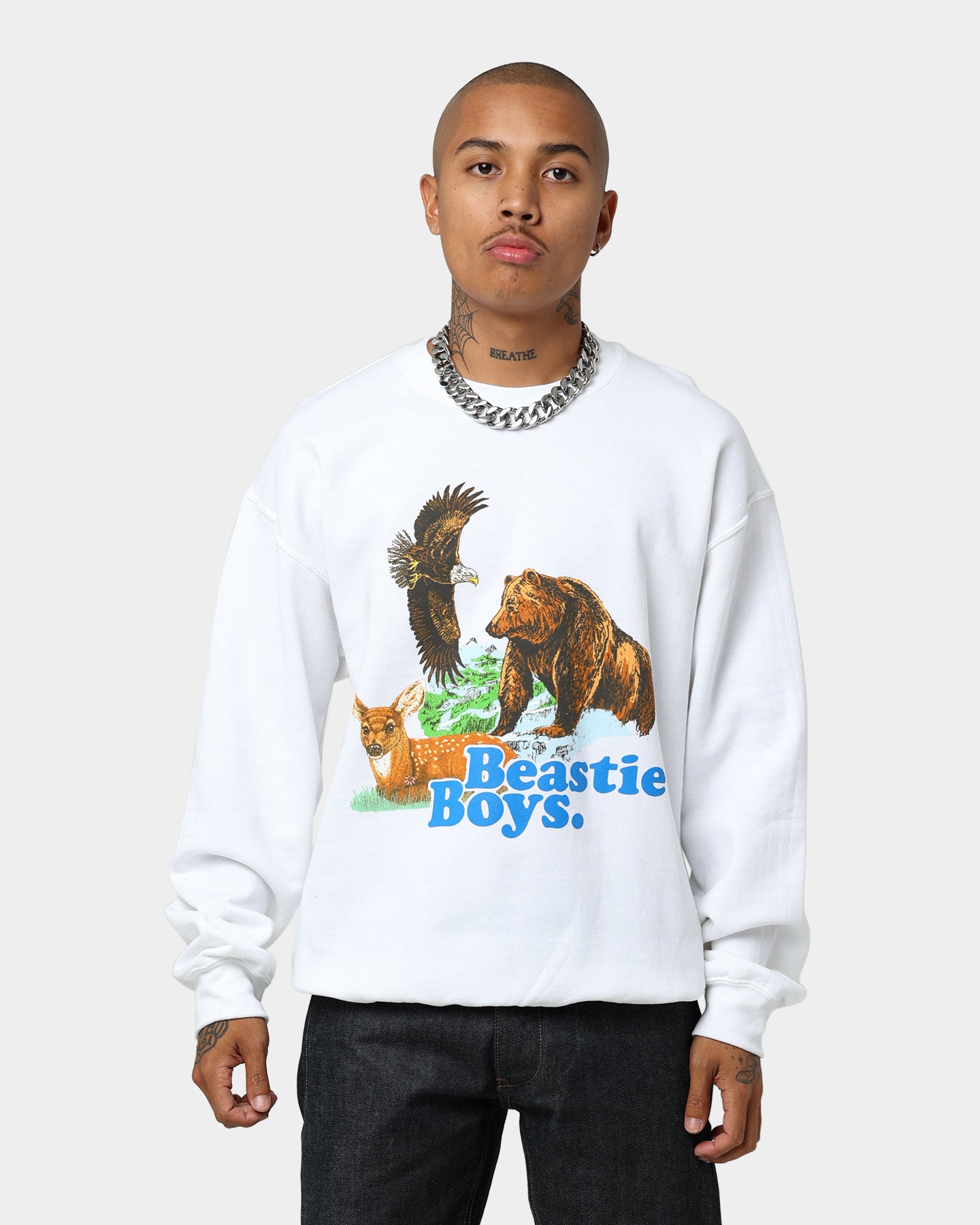 Beastie Boys Forest Animal Crewneck White | Culture Kings US