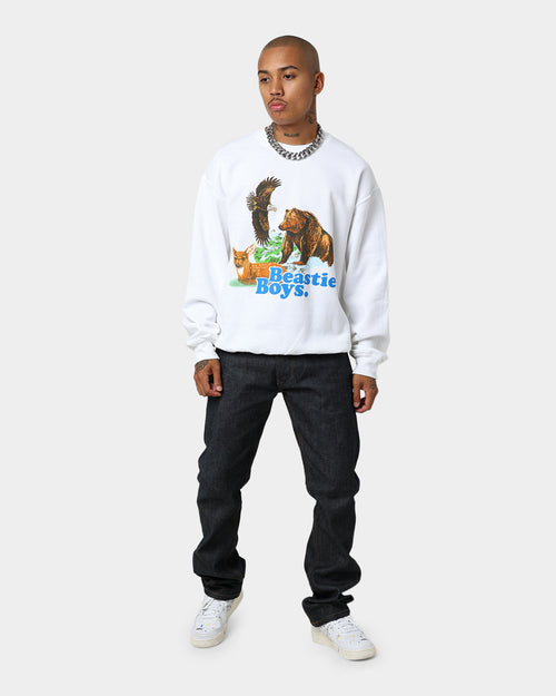 Beastie Boys Forest Animal Crewneck White