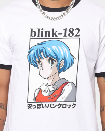 Blink 18 Anime Ringer T-Shirt White/Black