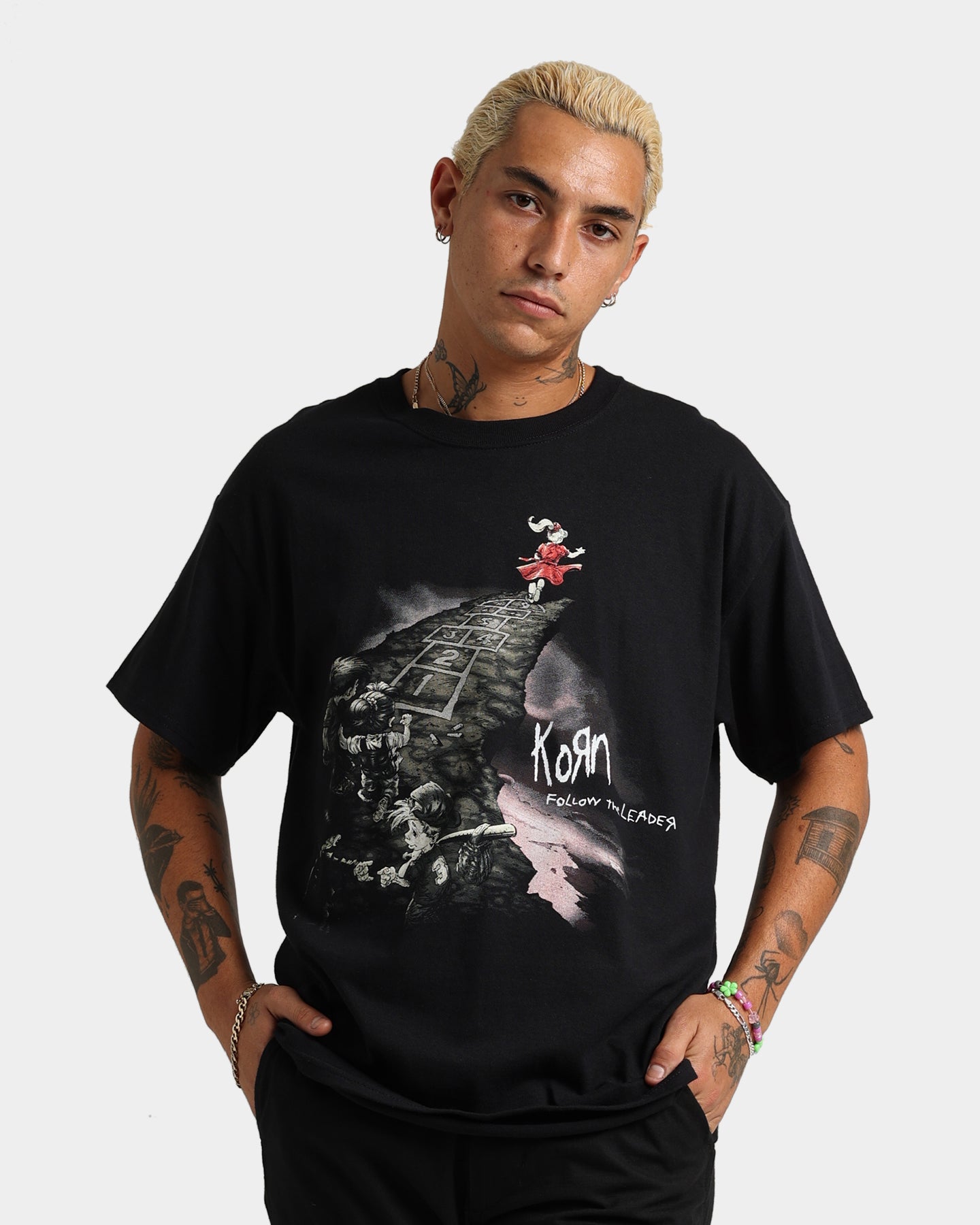 Korn \"Follow the Leader\" ヴィンテージ Tシャツ Vintage Korn Follow The Leader Band Shirt Over Print Tee