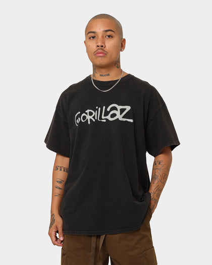 Gorillaz Writing Logo Vintage T-Shirt Washed Black