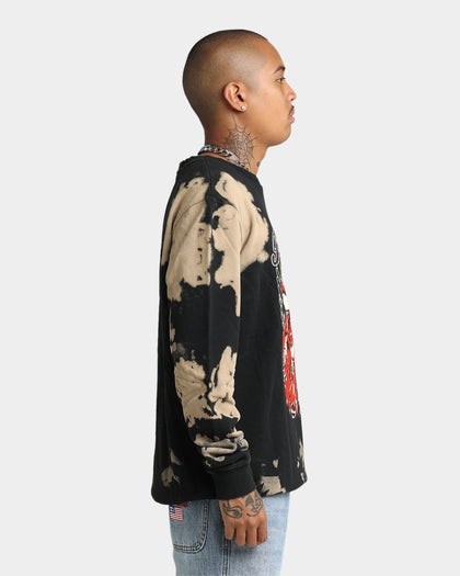 The Rolling Stones Tattoo Tongue Crewneck Tie Dye/Black
