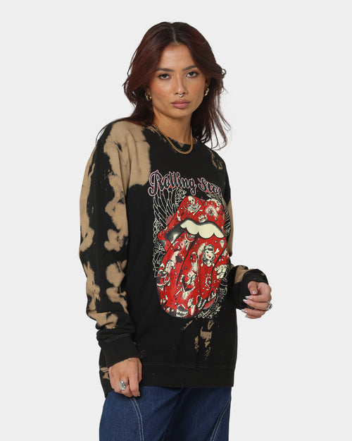 The Rolling Stones Tattoo Tongue Crewneck Tie Dye/Black