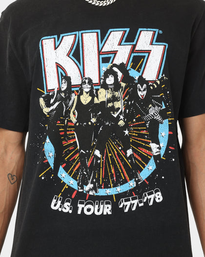 KISS US Tour '77-'78 T-Shirt Black Wash