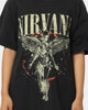 Nirvana In Utero Distressed Circle T-Shirt Black Wash