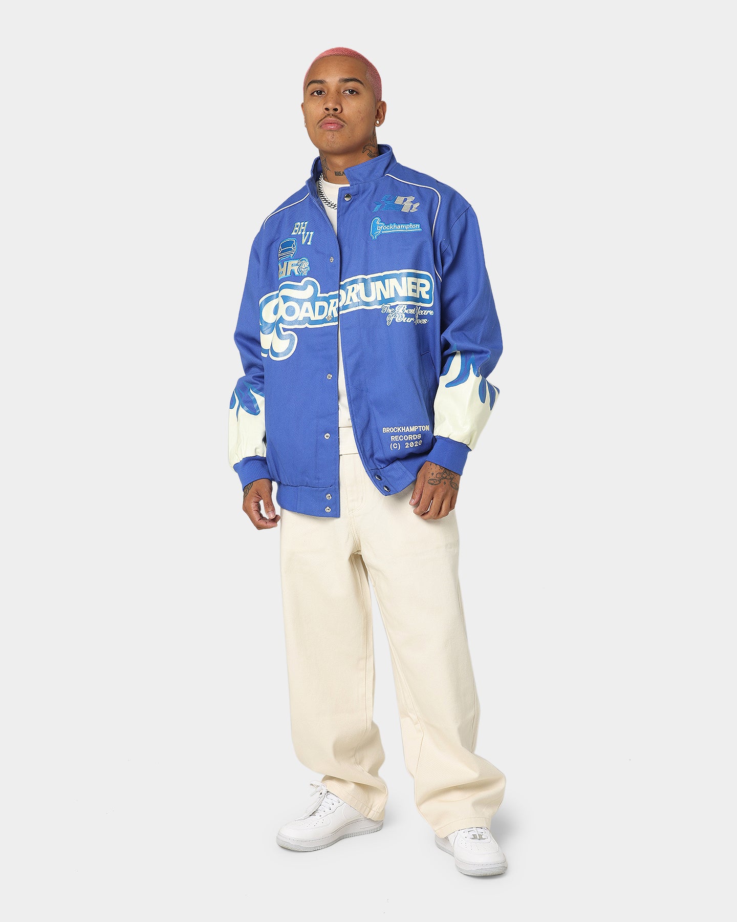 brockhampton レーシングジャケット Brockhampton Flame Racing Jacket Royal Blue | Culture Kings US