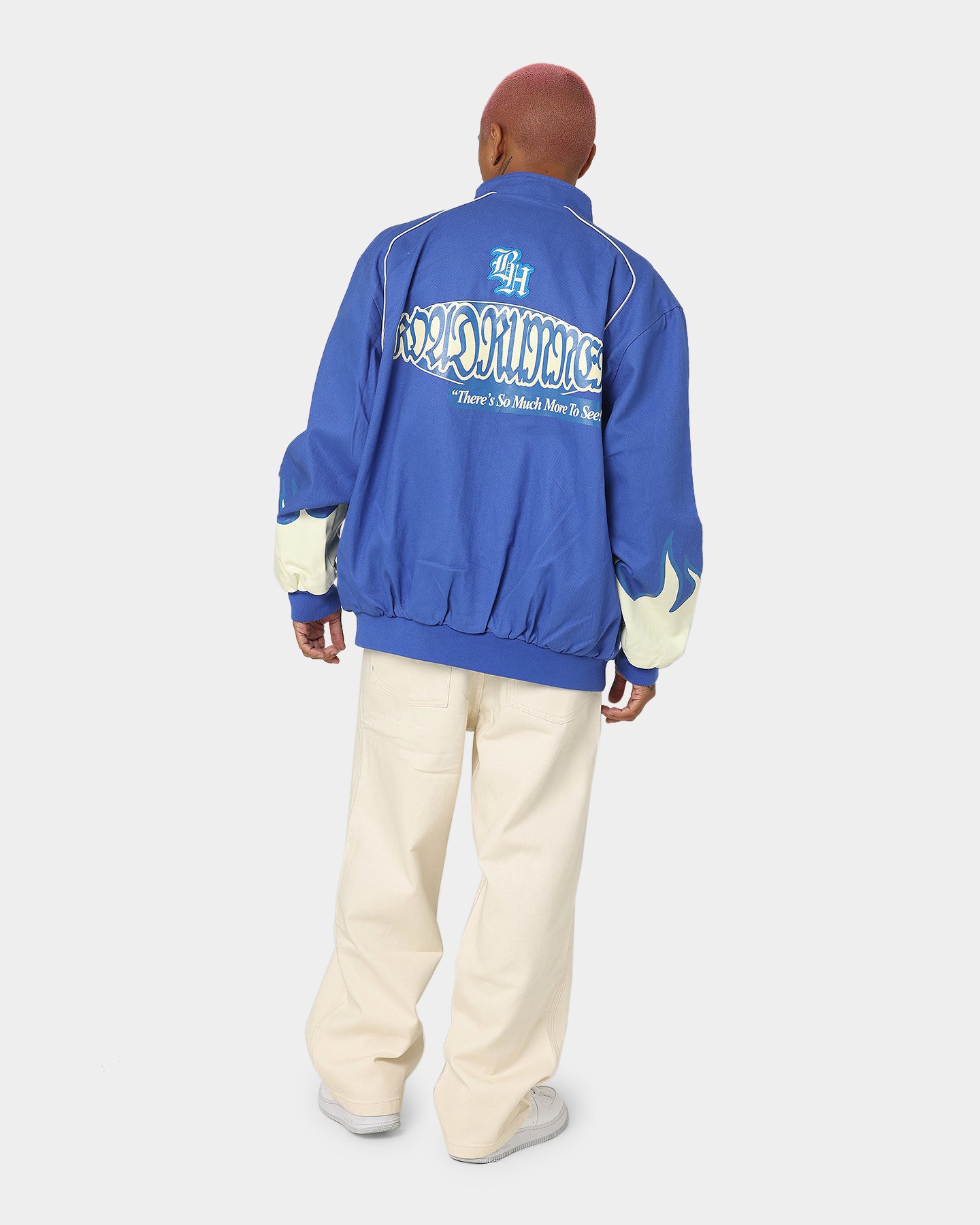 Brockhampton Flame Racing Jacket Royal Blue | Culture Kings US