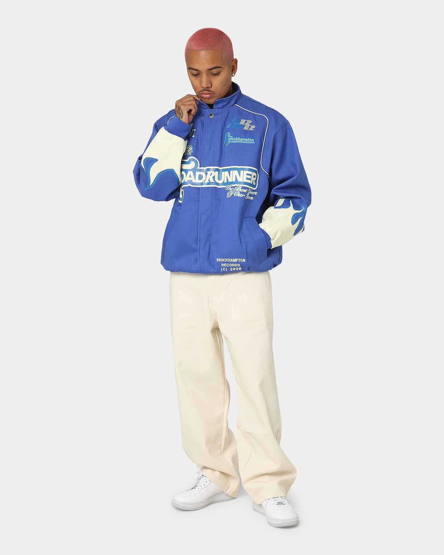 brockhampton レーシングジャケット Brockhampton Flame Racing Jacket Royal Blue | Culture Kings US