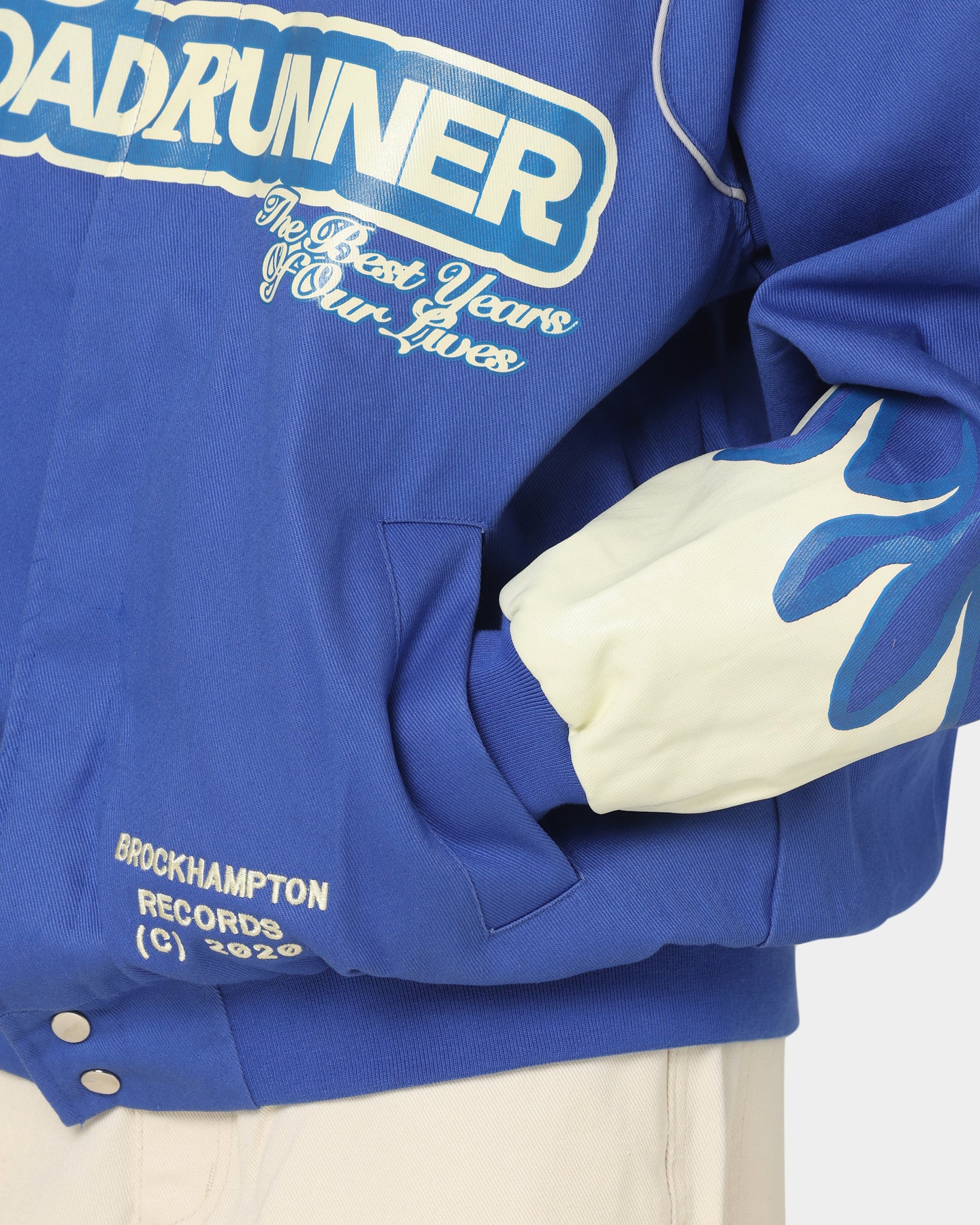 Brockhampton Flame Racing Jacket Royal Blue | Culture Kings US