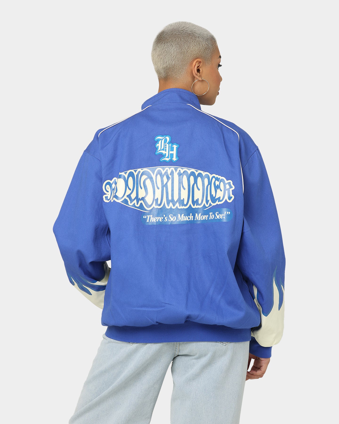 Brockhampton Flame Racing Jacket Royal Blue | Culture Kings US