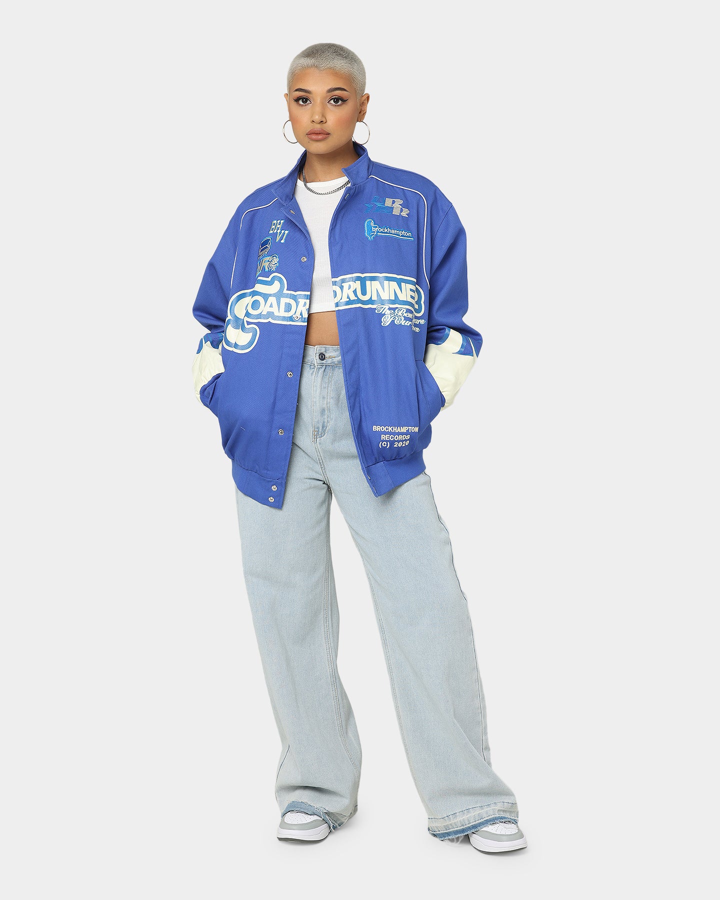 Brockhampton Flame Racing Jacket Royal Blue | Culture Kings US