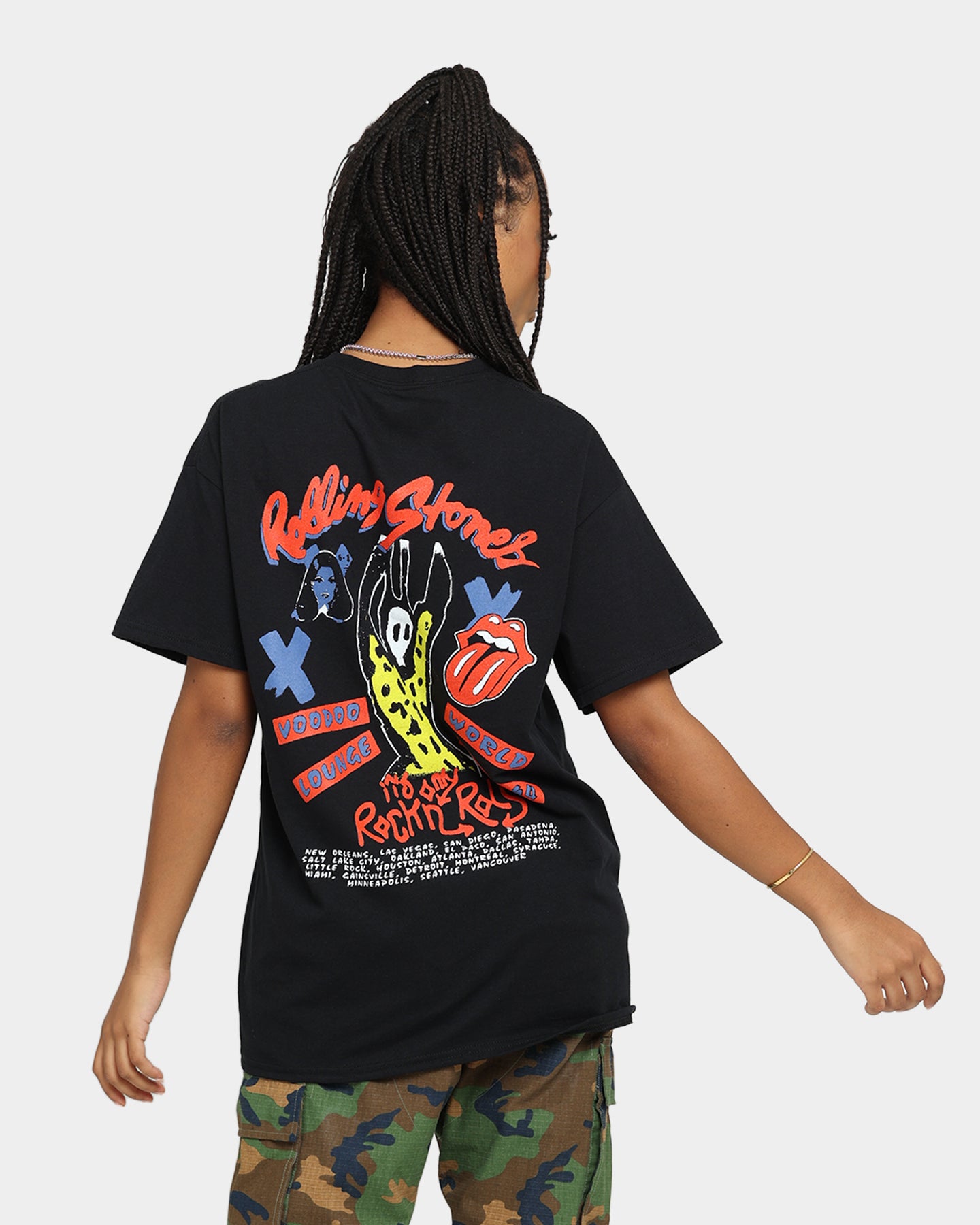 Bootleg The Rolling Stones ツアー Tシャツ L The Rolling Stones Voodoo World Tour Bootleg Vintage T-Shirt Black