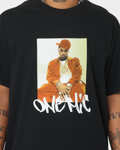 Nas One Mic T-Shirt Black