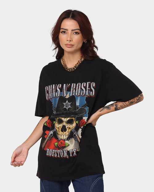 Guns N Roses Houston Skull T-Shirt Washed Black