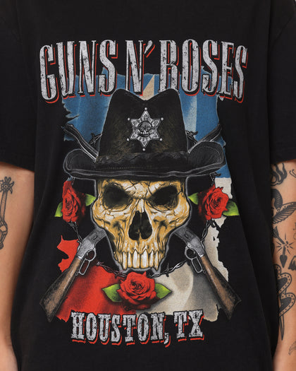 Guns N Roses Houston Skull T-Shirt Washed Black