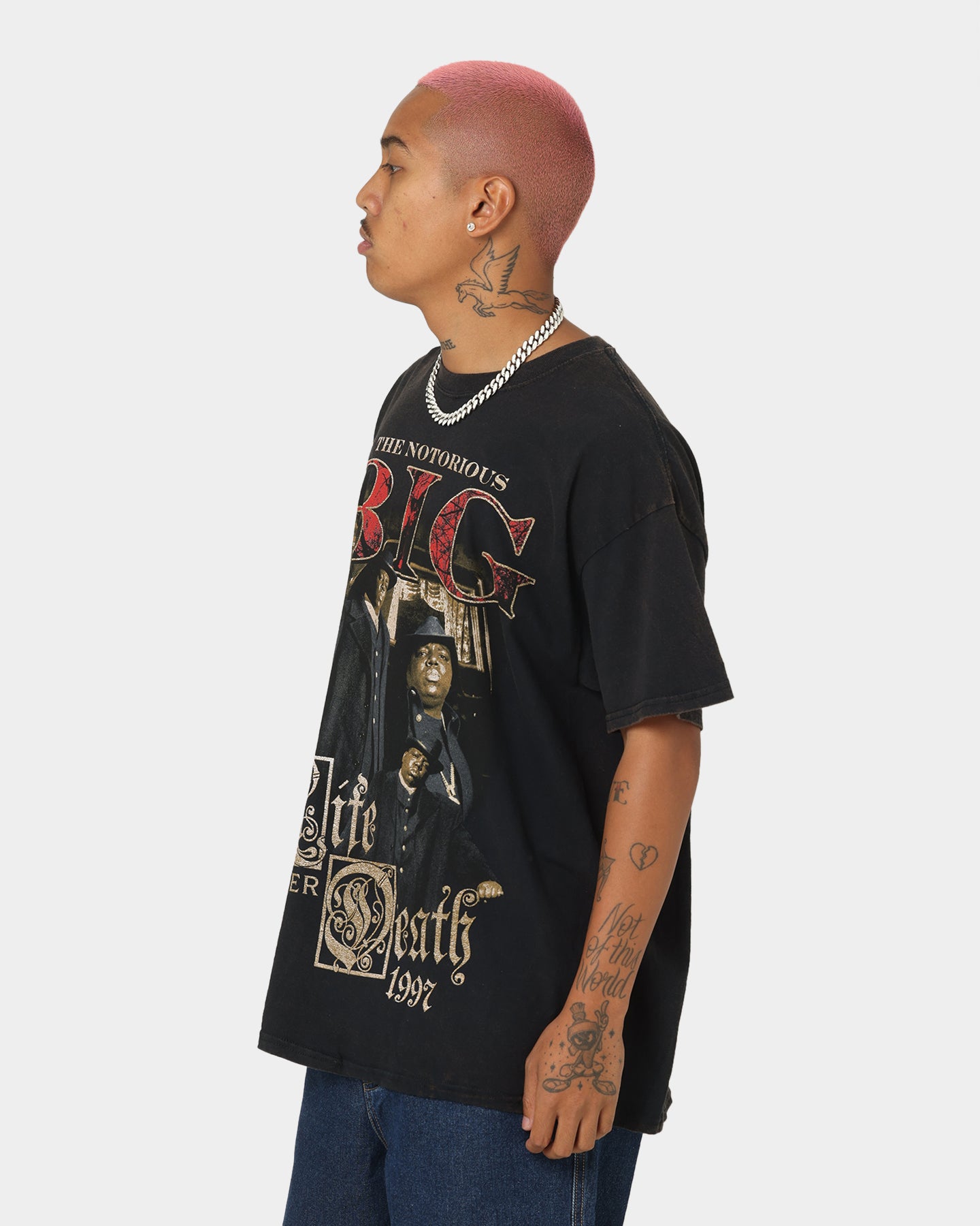 Notorious B.I.G Biggie Cover Shots Vintage T-Shirt Black | Culture