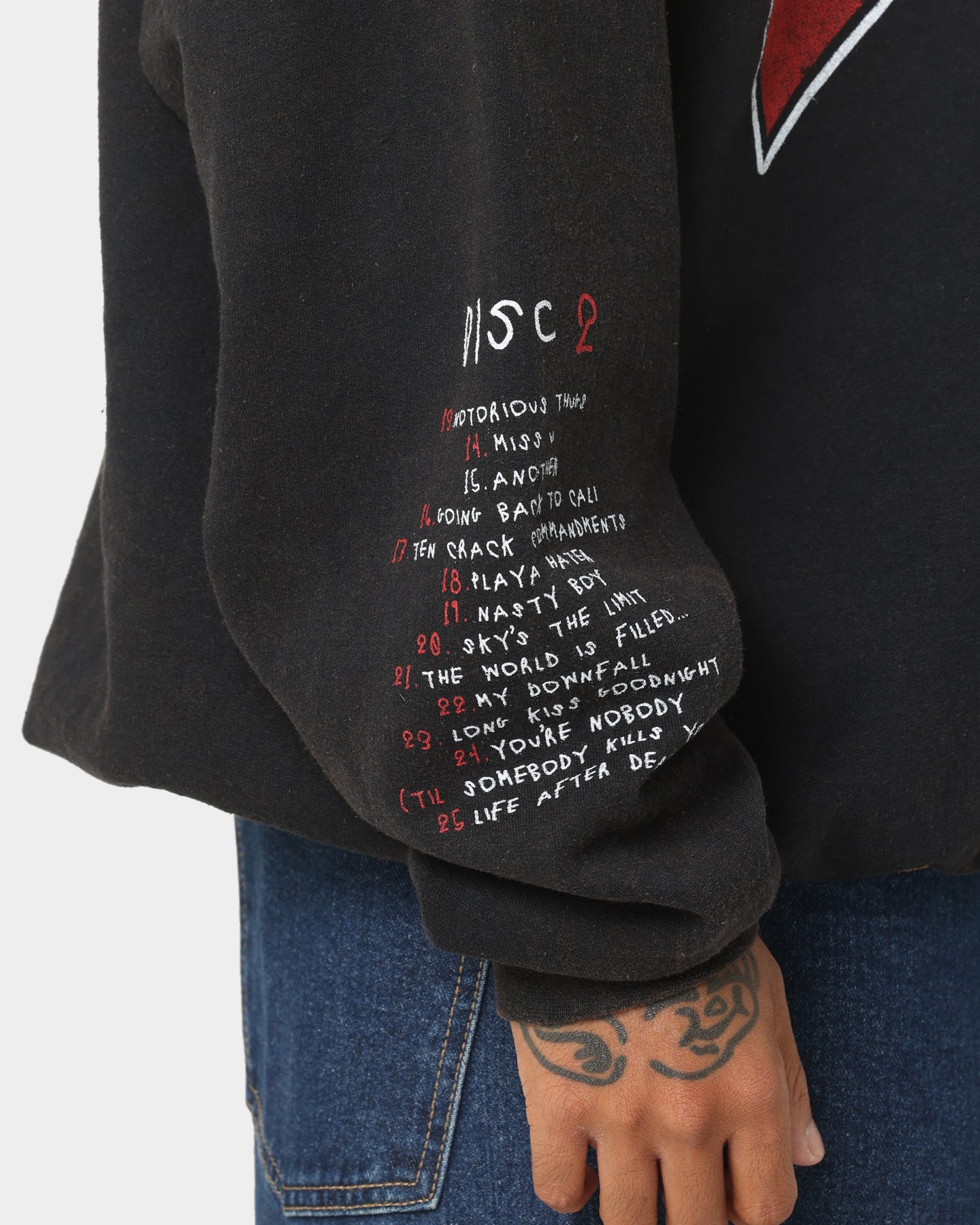 Notorious B.I.G Biggie Tracklist Crewneck Black | Culture Kings US