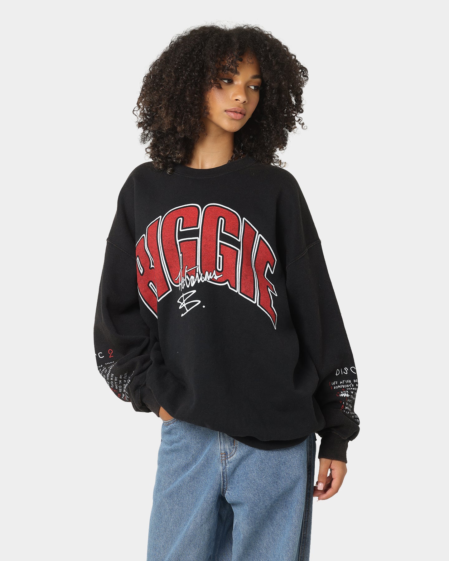 Notorious B.I.G Biggie Tracklist Crewneck Black | Culture Kings US