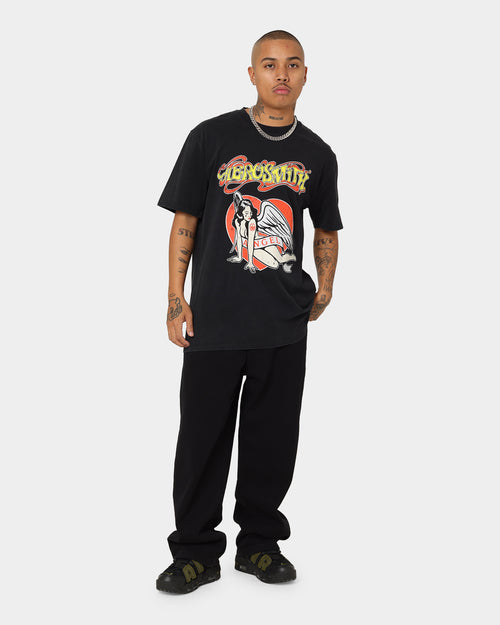 Aerosmith Angel Heart Vintage T-Shirt Washed Black