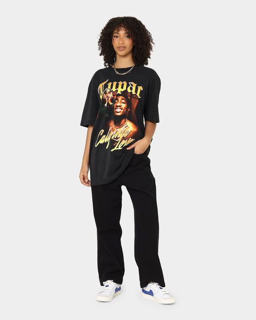 Tupac California Love Spray T-Shirt Washed Black